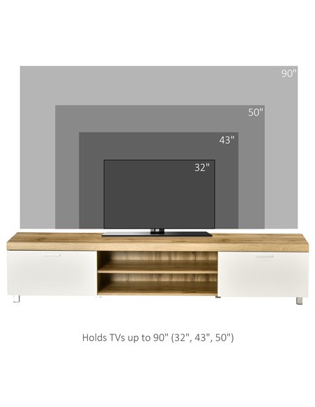 HOMCOM Modern TV Unit, TV Cabinet for TVs up to 90 Inches,  Entertainment Center with Drawer Shelf for Living Room, Bedroom, Oak - pic 27841 | FastDaddyshop