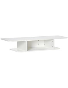 HOMCOM Floating TV Unit Stand for TVs up to 40", Wall Mounted Media Console with Storage Shelf, Entertainment Center, White