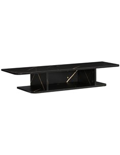 HOMCOM Floating TV Unit Stand for TVs up to 40", Wall Mounted Media Console with Storage Shelf, Entertainment Center, Black