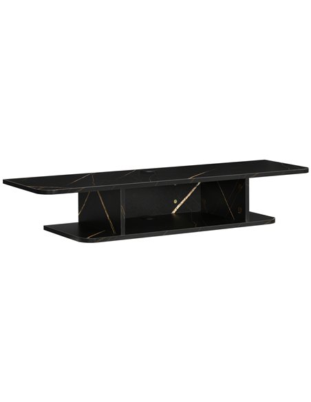 HOMCOM Floating TV Unit Stand for TVs up to 40", Wall Mounted Media Console with Storage Shelf, Entertainment Center, Black - pic 27879 | FastDaddyshop