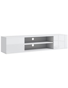 HOMCOM Floating TV Stand Cabinet for TVs up to 60" with Open Shelf, Storage Cupboards, Cable Management, White