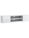 HOMCOM Floating TV Stand Cabinet for TVs up to 60" with Open Shelf, Storage Cupboards, Cable Management, White