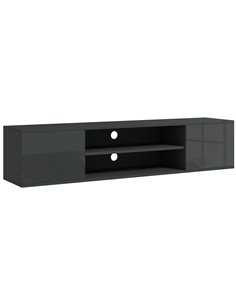HOMCOM Floating TV Stand Cabinet for TVs up to 60" with Open Shelf, Storage Cupboards and Cable Management, Grey