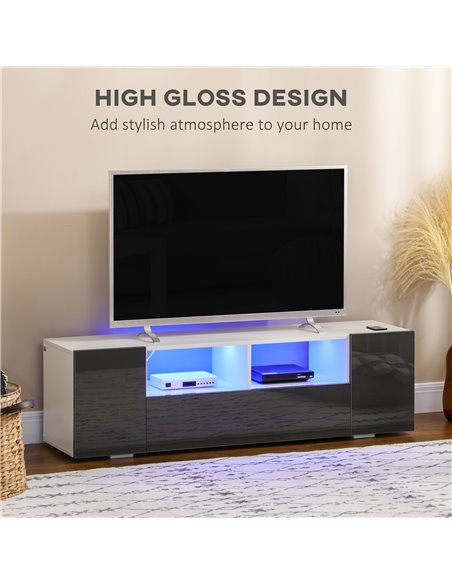 HOMCOM Modern TV Stand Unit for TVs up to 60", Grey 839-649V00GY - pic 27954 | FastDaddyshop