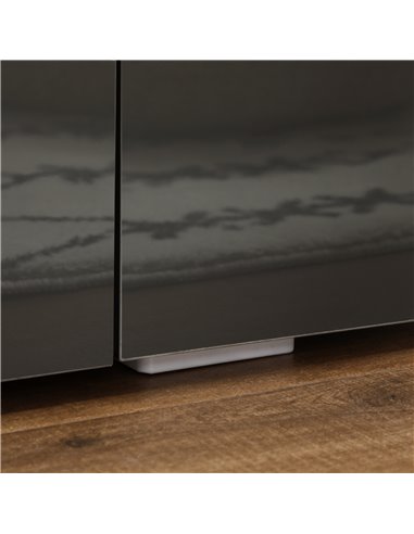 HOMCOM Modern TV Stand Unit for TVs up to 60" with LED Lights, Storage Shelves and Cupboards, 137cmx35cmx42cm, Grey