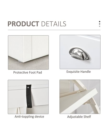 HOMCOM Shoe Storage Bench, Cabinet Organizer, White 837-138V70 - pic 27991 | FastDaddyshop