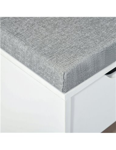 HOMCOM Shoe Bench, Shoe Storage Cabinet with 7 Compartments, Drawer, Adjustable Shelves, White and Grey