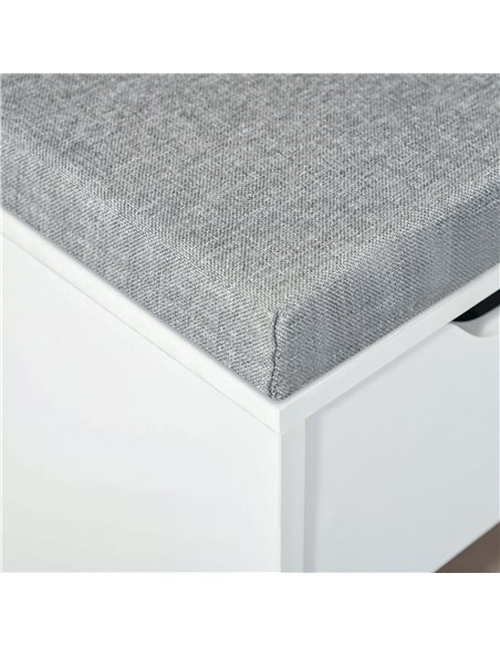 HOMCOM Shoe Bench, Shoe Storage Cabinet with 7 Compartments, Drawer, Adjustable Shelves, White and Grey - pic 28002 | FastDaddyshop