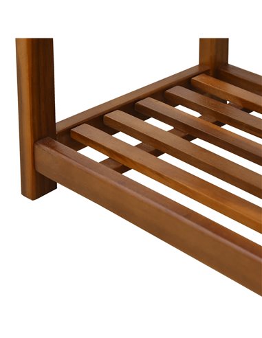 HOMCOM 3-Tier Shoe Rack, Wooden Shoe Storage Organiser with 2 Hangers, Holds up to 12 Pairs, Teak