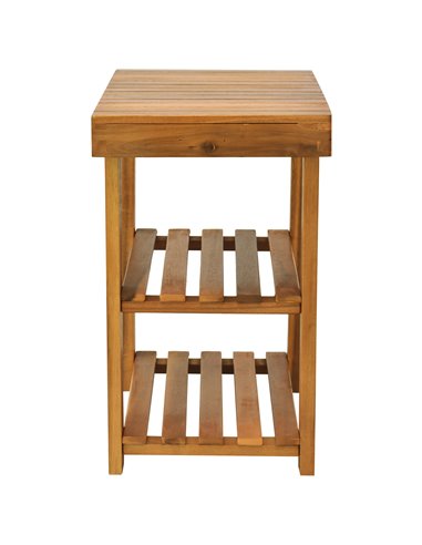HOMCOM Wood Shoe Bench, 3-Tier Shoe Storage Rack, Teak 833-441V01