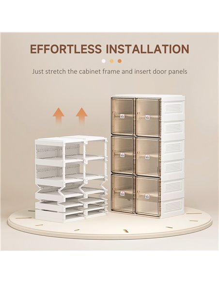 HOMCOM Plastic Shoe Storage Cabinet, White and Brown 837-237 - pic 28035 | FastDaddyshop