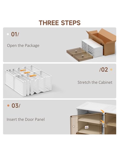 HOMCOM Plastic Shoe Storage Cabinet, White and Brown 837-237