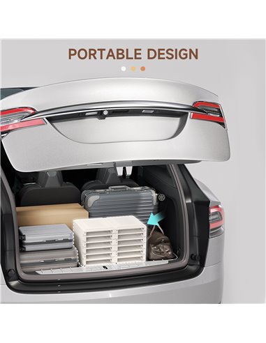 HOMCOM Plastic Shoe Storage Cabinet, Portable Cube Shoe Storage Organizer, White and Brown