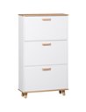 HOMCOM 12 Pair of Shoes Narrow Shoe Cabinet, Slim Shoe Storage Cabinet with 3 Flip Drawers and Adjustable Shelves, White