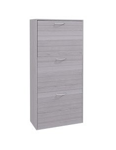 HOMCOM 12 Pair of Shoes Narrow and Slim Shoe Storage Cabinet with 3 Flip Drawers, Grey