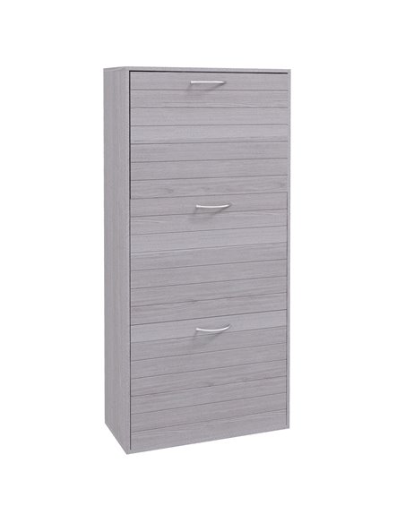 HOMCOM 12 Pair of Shoes Narrow and Slim Shoe Storage Cabinet with 3 Flip Drawers, Grey - pic 28077 | FastDaddyshop