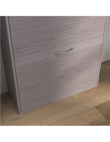 HOMCOM 12 Pair of Shoes Narrow and Slim Shoe Storage Cabinet with 3 Flip Drawers, Grey