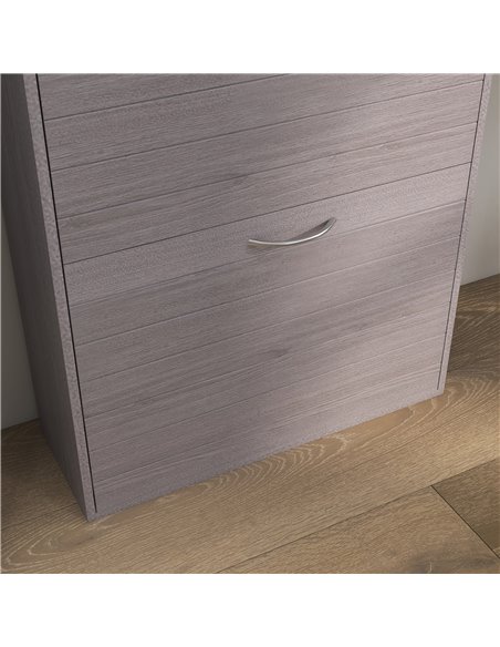 HOMCOM 12 Pair of Shoes Narrow and Slim Shoe Storage Cabinet with 3 Flip Drawers, Grey - pic 28085 | FastDaddyshop