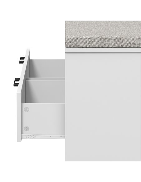 HOMCOM Shoe Storage Bench with Padded Seat, Open Compartments and Drawers, White and Grey - pic 28102 | FastDaddyshop