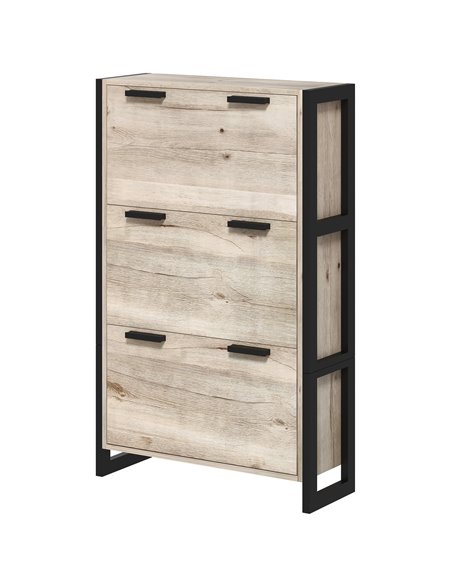 HOMCOM Shoe Storage Cabinet with 3 Flip Drawers Adjustable Shelf 18 Pairs Narrow Shoe Cupboard for Entryway Natural Wood-effect - pic 28104 | FastDaddyshop