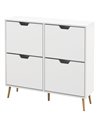 HOMCOM Shoe Storage Cabinet, 4 Flip Drawers, Shoe Organizer for 16 Pairs of Shoes, White