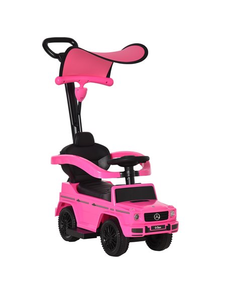 HOMCOM Compatible Ride-On Push Along Car Mercedes-Benz G350, Foot to Floor Slider, Pink - pic 28122 | FastDaddyshop