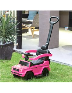 HOMCOM Compatible Ride-On Push Along Car Mercedes-Benz G350, Foot to Floor Slider, Pink 2