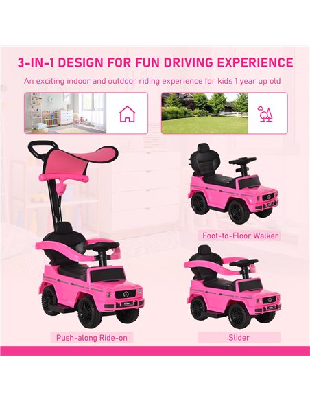 HOMCOM Compatible Ride-On Push Along Car Mercedes-Benz G350, Pink 370-162PK - pic 28125 | FastDaddyshop