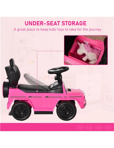 HOMCOM Compatible Ride-On Push Along Car Mercedes-Benz G350, Foot to Floor Slider, Pink