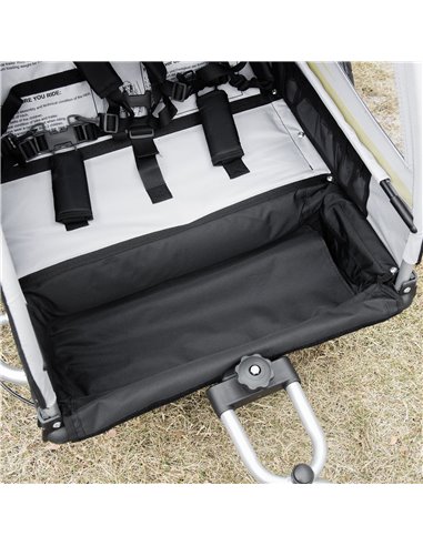 HOMCOM Child Bike Trailer, 2 In 1 Baby Stroller 2-Seater Transport Carrier with Hitch Coupler, Brake, Green