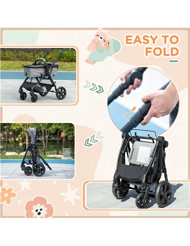 HOMCOM Lightweight Pushchair,Travel Baby Stroller with Reversible Seat, Grey