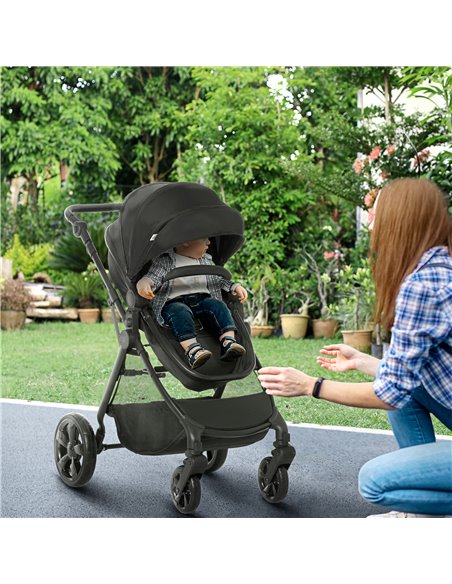 HOMCOM Lightweight Pushchair,Travel Baby Stroller with Reversible Seat, Black - pic 28177 | FastDaddyshop