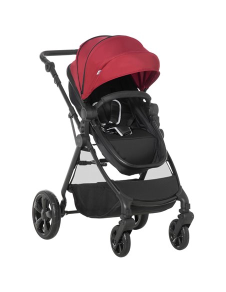 HOMCOM Lightweight Pushchair,Travel Baby Stroller with Reversible Seat, Red - pic 28185 | FastDaddyshop
