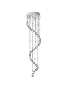HOMCOM Spiral Crystal Chandelier 160 Octagons, Silver 02-0302