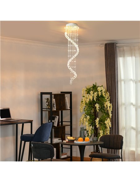 HOMCOM Spiral Crystal Chandelier 160 Octagons, Silver 02-0302 - pic 28213 | FastDaddyshop