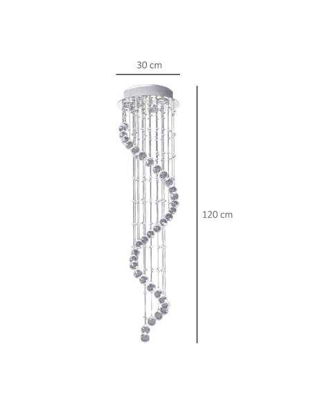 HOMCOM Spiral Crystal Chandelier 160 Octagons, Silver 02-0302 - pic 28214 | FastDaddyshop