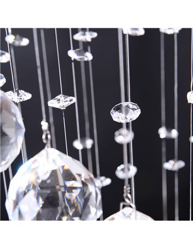 HOMCOM Spiral Crystal Chandelier 160 Octagons, Silver 02-0302