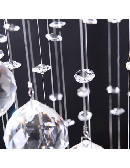 HOMCOM Spiral Crystal Chandelier 160 Octagons, Silver 02-0302 - pic 28219 | FastDaddyshop