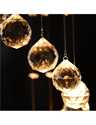 HOMCOM Spiral Crystal Chandelier 160 Octagons, Silver 02-0302