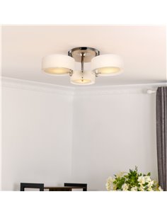 HOMCOM Acrylic Lamp, Indoor 3 Light, Pendant Chandelier Flush Mount with Chrome Finish 2