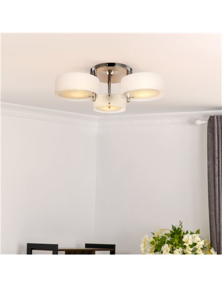 HOMCOM Acrylic Lamp, Indoor 3 Light, Pendant Chandelier Flush Mount with Chrome Finish - pic 28222 | FastDaddyshop