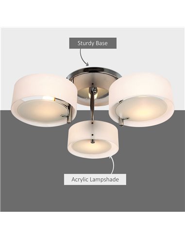 HOMCOM Acrylic Lamp, Pendant Chandelier Flush Mount, B31-011
