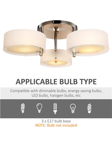 HOMCOM Acrylic Lamp, Pendant Chandelier Flush Mount, B31-011