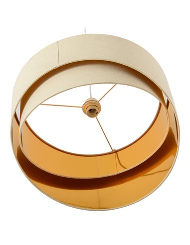 HOMCOM Pendant Light with Adjustable Hanging Chain and Two Lampshade, Beige and Gold