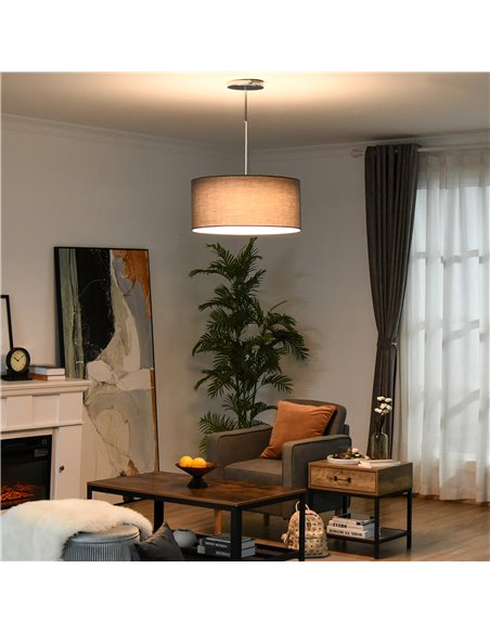 HOMCOM LED Pendant Light Chandelier with Three Lighting Modes, Grey - pic 28267 | FastDaddyshop