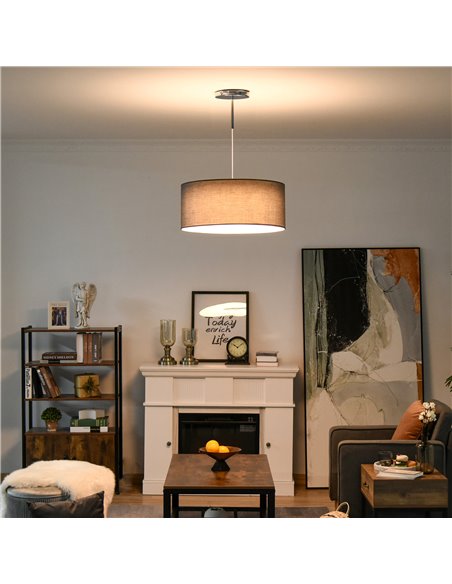 HOMCOM LED Pendant Light Chandelier with Three Lighting Modes, Grey - pic 28273 | FastDaddyshop