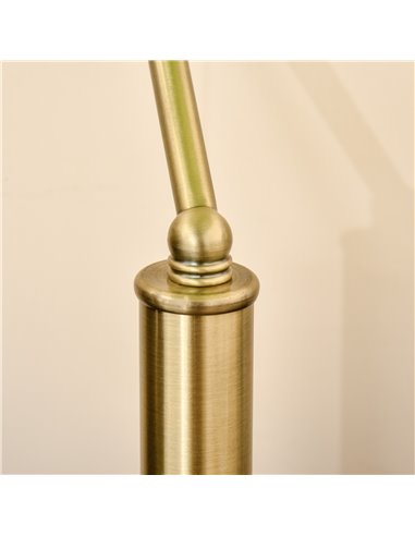 HOMCOM Banker's Table Desk Lamp with Antique Bronze Base, Glass Shade and Pull Rope Switch, Green