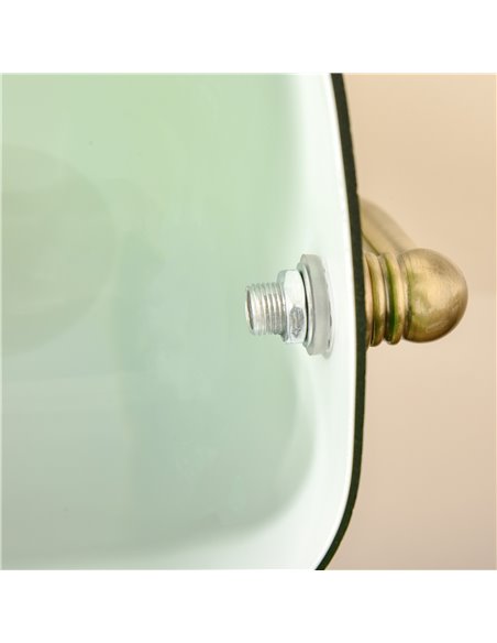 HOMCOM Banker's Table Desk Lamp with Antique Bronze Base, Glass Shade and Pull Rope Switch, Green - pic 28292 | FastDaddyshop
