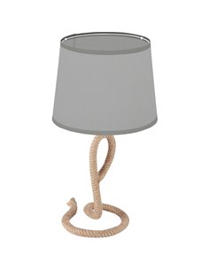 HOMCOM Farmhouse Table Lamp with Rope Base for E27 LED Halogen Bulb, Light grey