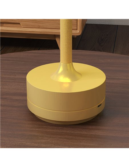 HOMCOM Cordless LED Table Lamp with 4000mAh Rechargeable Battery, 3 Colour, Gold Tone - pic 28346 | FastDaddyshop